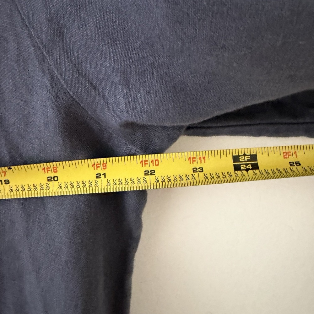 100 % Linen Spanner Navy Hooded Button-Front Jacket - Picture 8 of 8